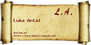 Luka Antal névjegykártya